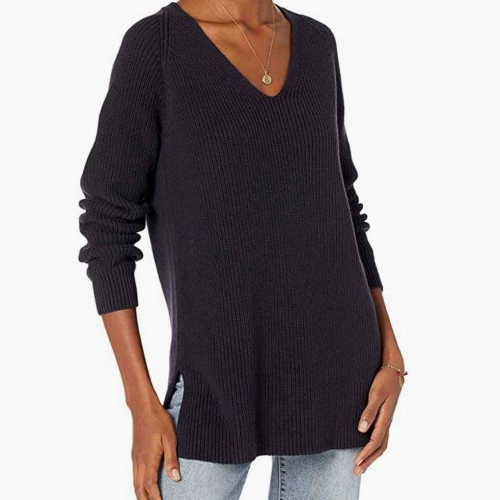 Goodthreads Women's V-Neck Dark Gray Sweater Navy